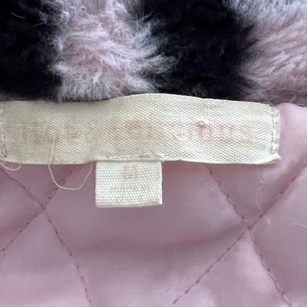 Checkerboard Faux Fur Pea Coat - Pink & Black - Picture 7 of 7